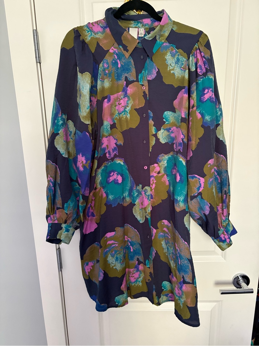 Long-Sleeve Button-Front Dress Nwot